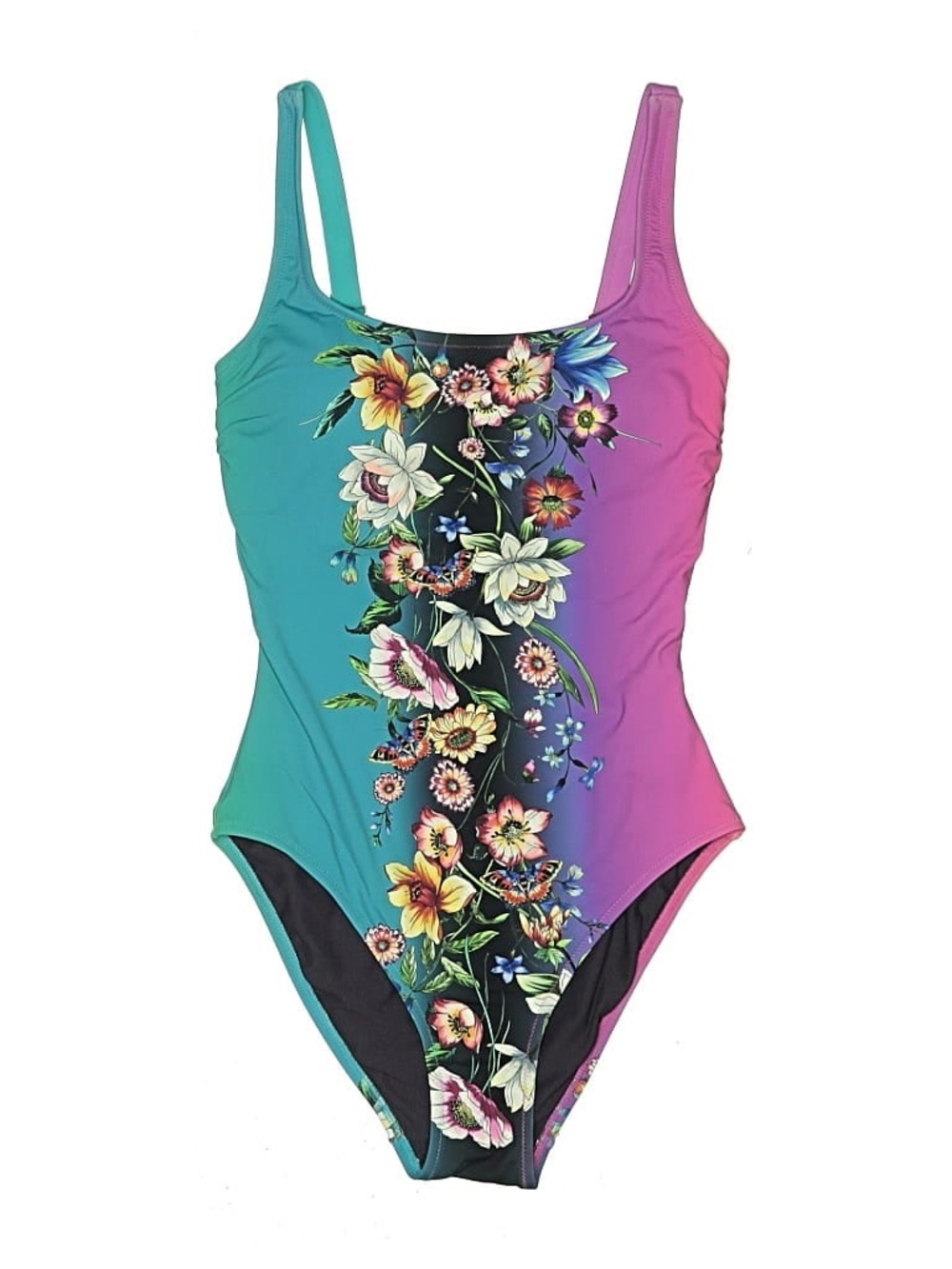 NWT Johnny Was Ombre Multicolor Floral One Piece Swimsuit